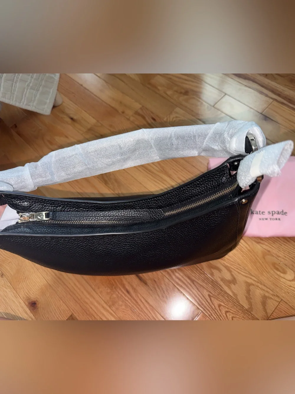 kate spade Black Pebbled Leather Shoulder Hobo
